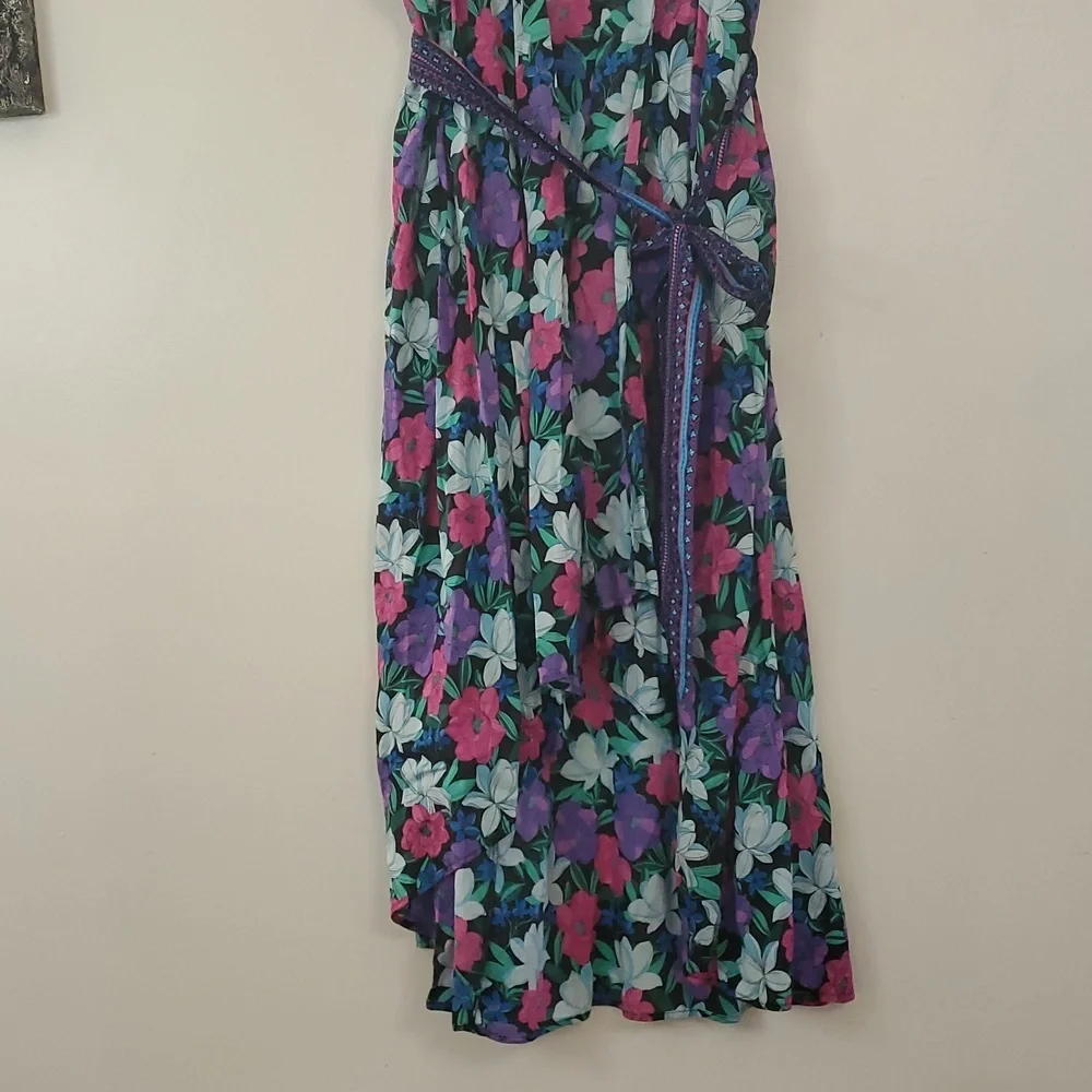 Swimsuits For All Chloe Tie-Front Swim Cover Up Duster Size 22/24 Floral Belted